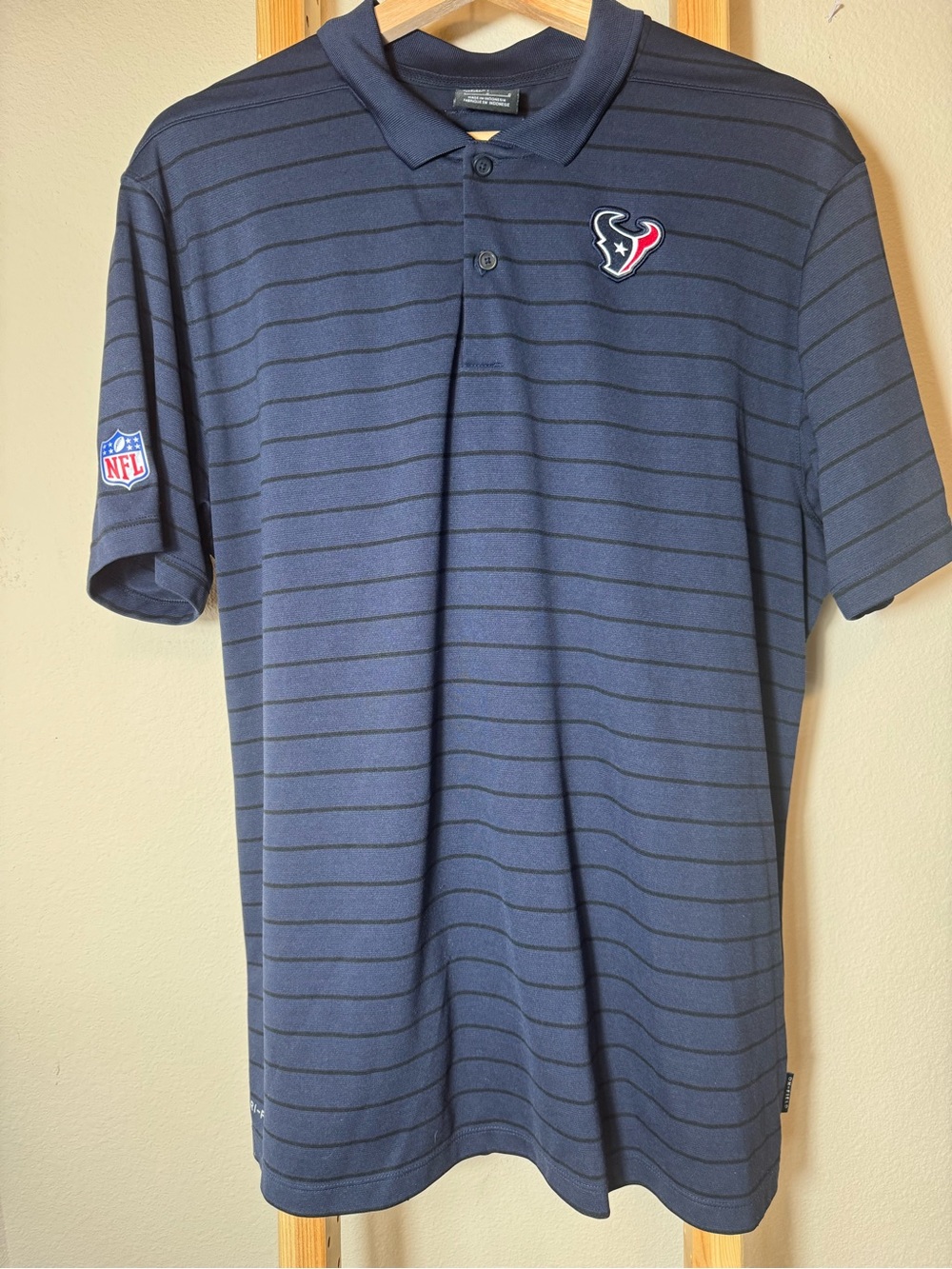 Nike Houston Texans Men's Sideline Victory Stripe Dri-FIT Polo Shirt Large